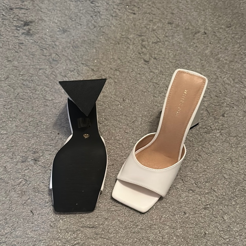 White Fox Boutique White Heeled Mules